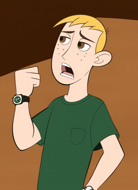 3978528154-3879697169-kim possible style, masterpiece, best quality, solo, blonde hair, 1boy, male focus, parody, shirt, wristwatch, watch, brown eyes.png